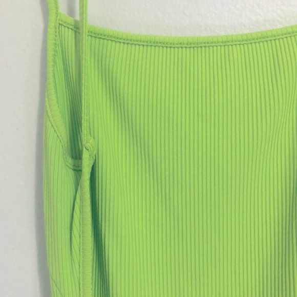 NWOT Open Back Lime Green Midi Dress Small - Picture 6 of 8